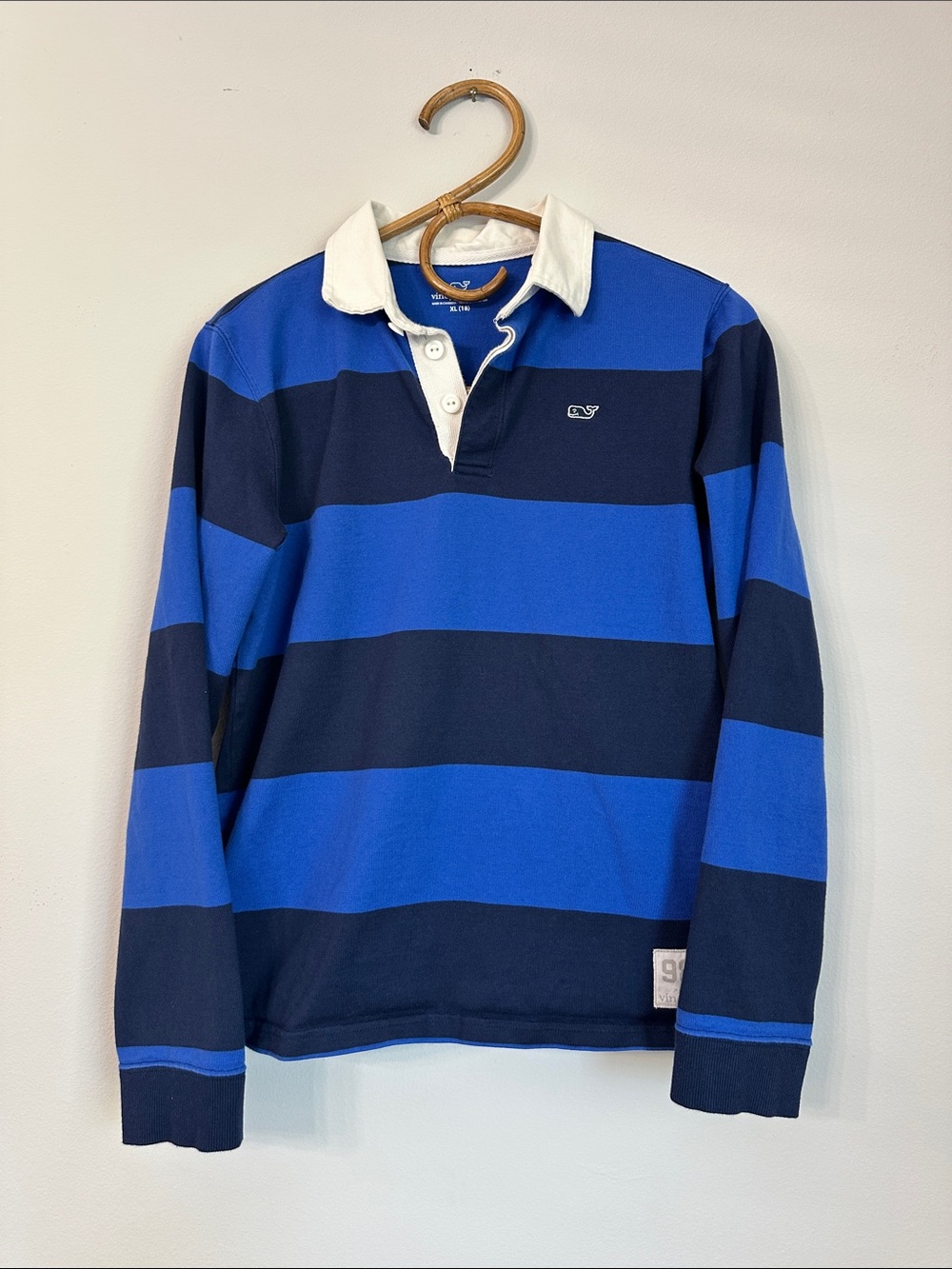 Vineyard Vines Boy's Blue Stripe Rugby Shirt - Navy & Royal